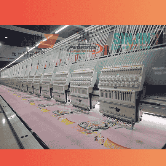 20 COLOUR  FLAT 24 HEAD EMBROIDERY MACHINE